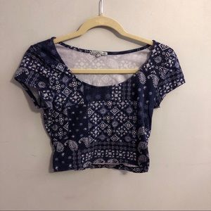 Charlotte Ruse Blue Bandana Crop Top